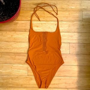 Aerie Burnt Orange One Piece Suit- XL